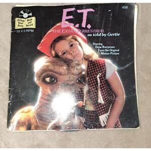 E.T. The Extra-Terrestrial As Told By Gertie Book And Record 1982 Vintage 33 1/3